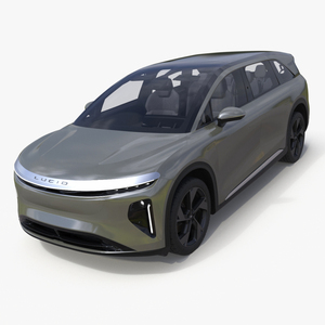 Lucid Gravity 2024 Electric SUV Olive Color Simplified 3D model