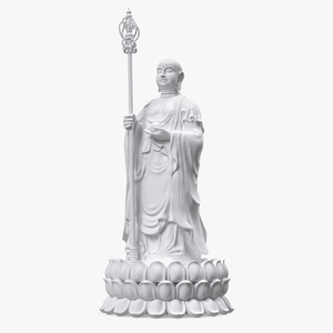 3D model Dizang Buddha Sculpture White Stone