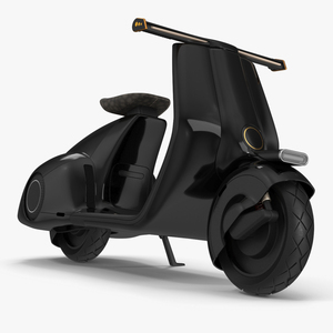 3D Designer Electric Scooter Black Parked model