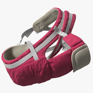 3D Soft Structured Baby Carrier Pink Lying Position model