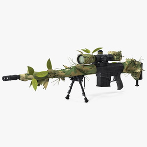 3D Rifle Barrett 98 Bravo Camo Cover model