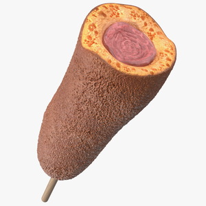 3D model Corn Dog Bitten