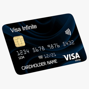 3D model Visa Infinite Credit Card