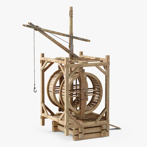 3D model Medieval Mechanical Crane