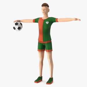 3D Football Player Low Poly Rigged