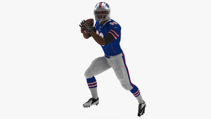 Buffalo Bills American Football Player Running The Ball Fur 3D model