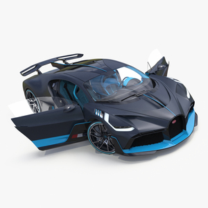 3D Bugatti Divo Titanium Liquid Silver Rigged for Maya