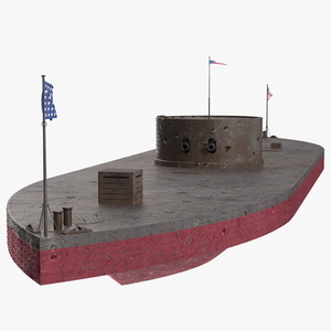 USS Monitor Old Rigged 3D