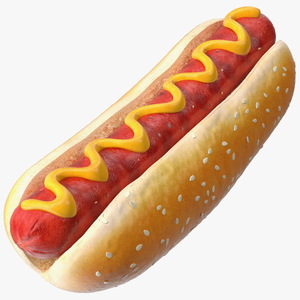 3D model Hot Dog with Mustard