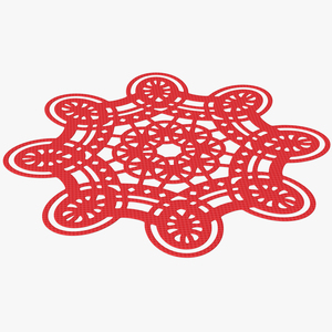 Disposable Lace Paper Placemat Red 3D model