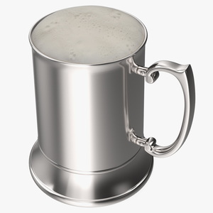 3D Stainless Steel Beer Stein with Beer