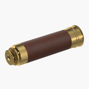 Wrapped Brass Spyglass Telescope Folded 3D model