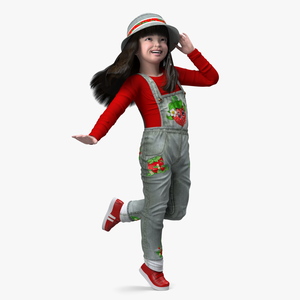 3D Girl Child in Street Wear Dancing model