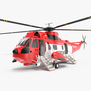 3D Irish Coast Guard Rescue Helicopter Sikorsky S 61 Sea King model