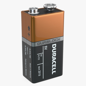 3D Nine-Volt Duracell Battery