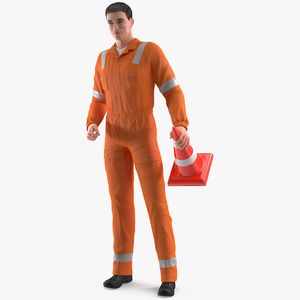 3D model Road Worker Standing Pose