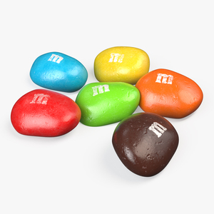 3D Multicolored M and Ms Nut Candies model