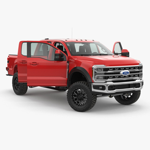 3D Ford Super Duty F-550 2023 Lift Kit Red Rigged