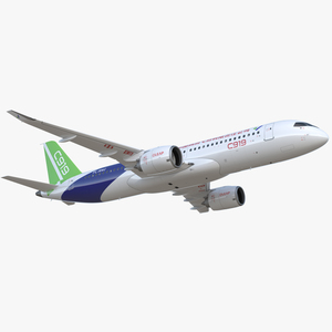 3D Comac C919 Narrow Body Airliner Flight model