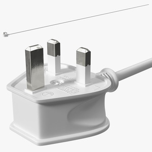 UK Electric Plug Type G White 3D model