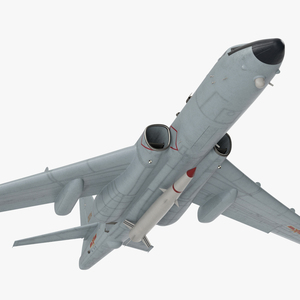 3D Xian H-6 China Strategic Bomber with Strategic Strike Weapon Rigged for Maya