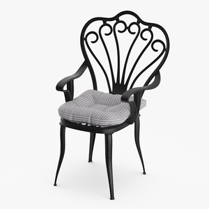 3D model Garden Chair with Seat Cushion