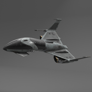 3D Dirty Futuristic Fighter Spaceship Rigged