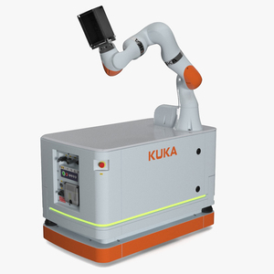 Mobile Robot KUKA KMR Iiwa with Special Box Rigged for Cinema 4D 3D model