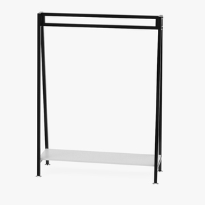 Cloth Coat Rack Black Color 3D
