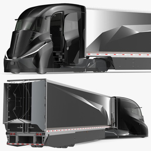 3D model Futuristic Modern Truck Black Rigged for Maya