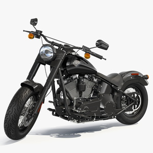 Cruiser Motorcycle Harley Davidson Softail Slim Rigged 3D model