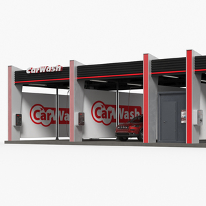 3D model Self Service Car Wash with Vehicles