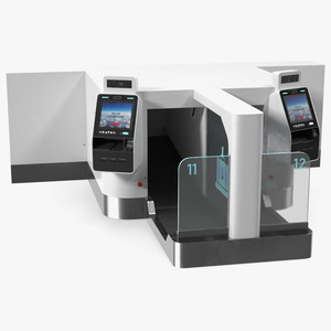 Airport Smart Check In Service Rigged 3D