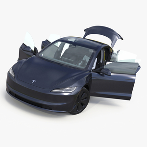 Tesla Model 3 2024 with Tesla Bot Rigged for Maya 3D model