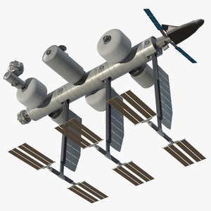 3D Space Orbital Station Rigged model