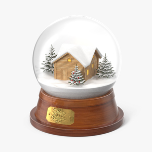 Christmas Snowglobe with House Inside 3D