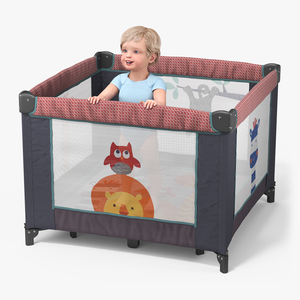 3D model Toddler in Square Baby Playpen