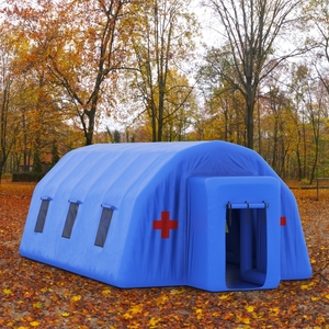 3D Blue Airfull Inflatable Medical Tent Open