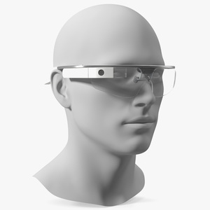 Google Glasses 2 on Mannequin Head 3D model