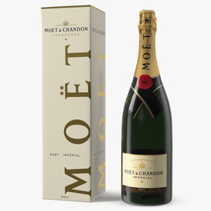 Champagne Moet and Chandon Brut Imperial with Box 3D model