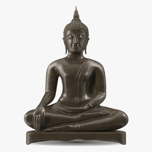 3D Antique Bronze Thai Buddha Statue for 3D Print