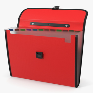 3D model Expandable Document File Folder Red Open