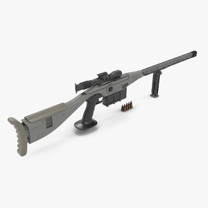 3D model Futuristic High-Precision Sniper Rifle with Telescopic Sight