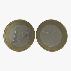 1 Euro Coin Italy 3D