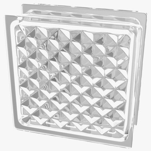 3D Clear Glass Block Diamond Pattern model