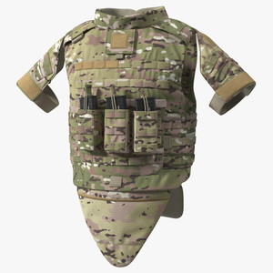 3D Tactical Military Vest Green Camo model