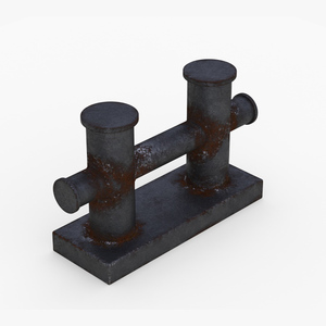 3D Mooring Bollard Double Old