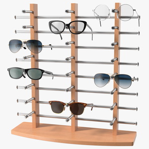 3D model Glasses on Wooden Display