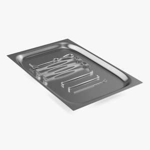 Surgical Retractors on Tray 3D