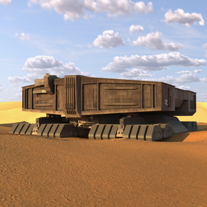 3D model Futuristic Desert Harvester in Sand Dune